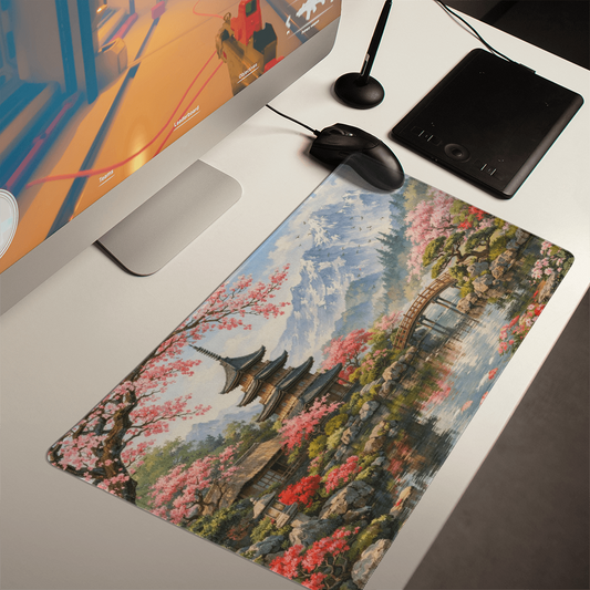 Japanese Garden in Spring Gaming Mat