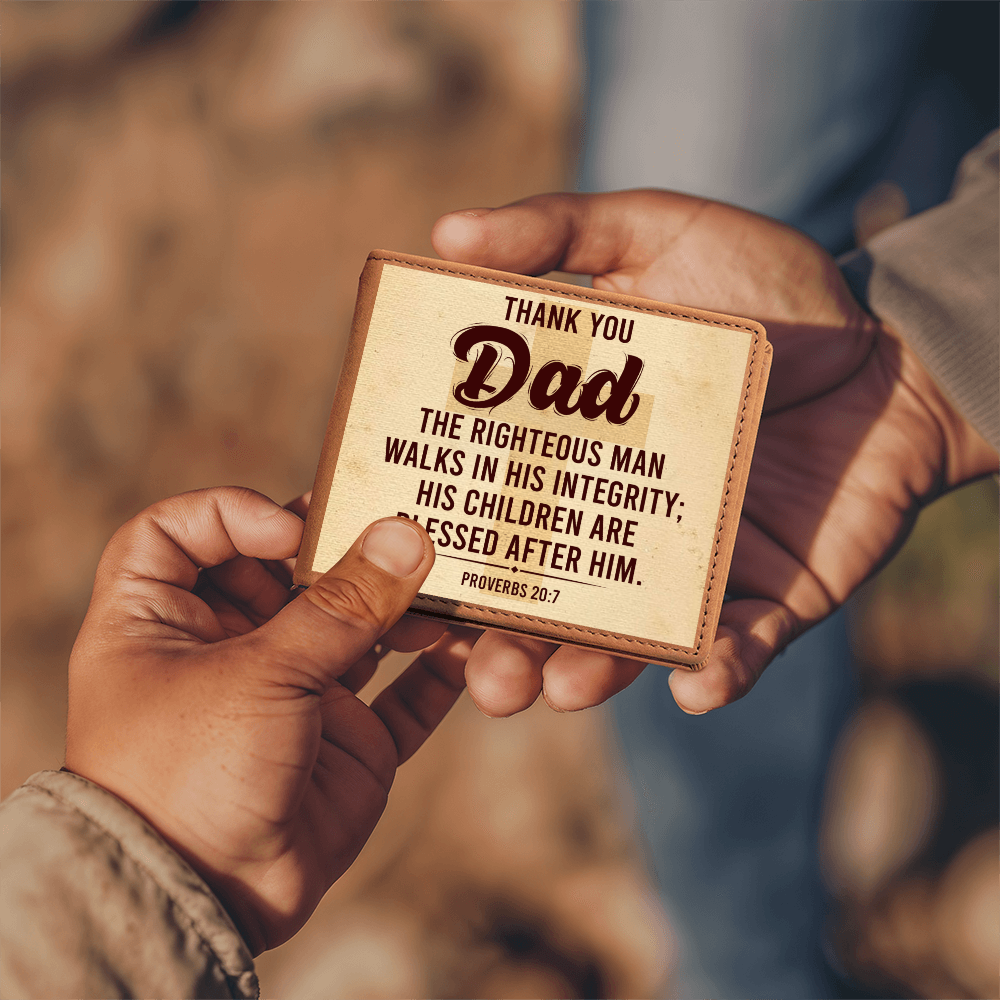 Dad's Proverbs Leather Wallet
