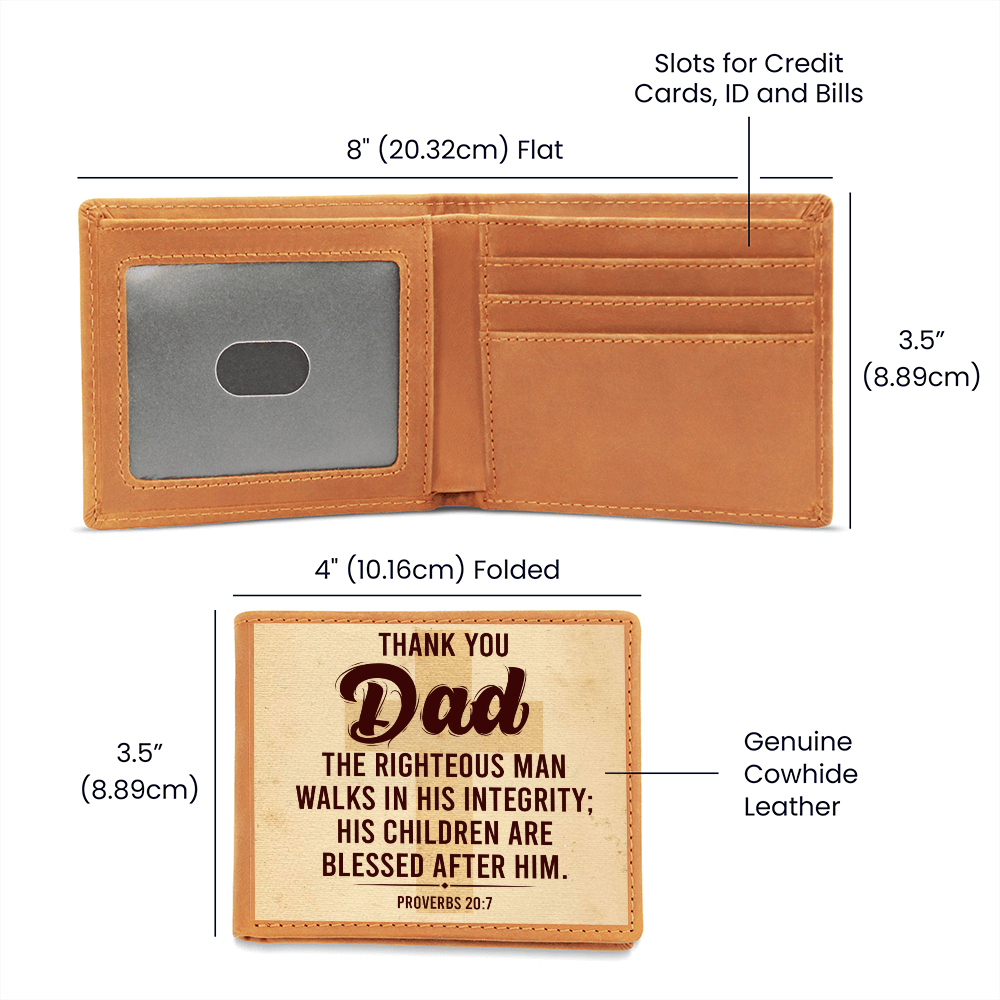 Dad's Proverbs Leather Wallet