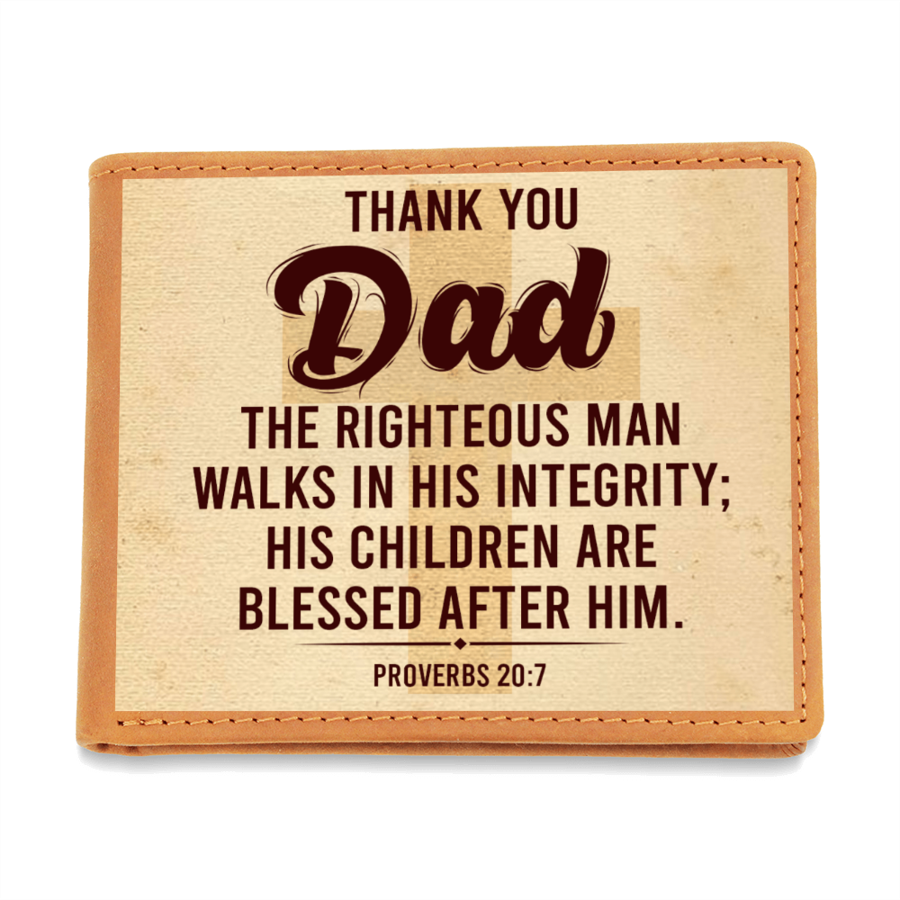 Dad's Proverbs Leather Wallet