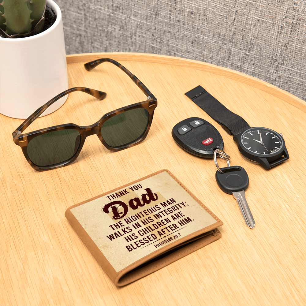 Dad's Proverbs Leather Wallet