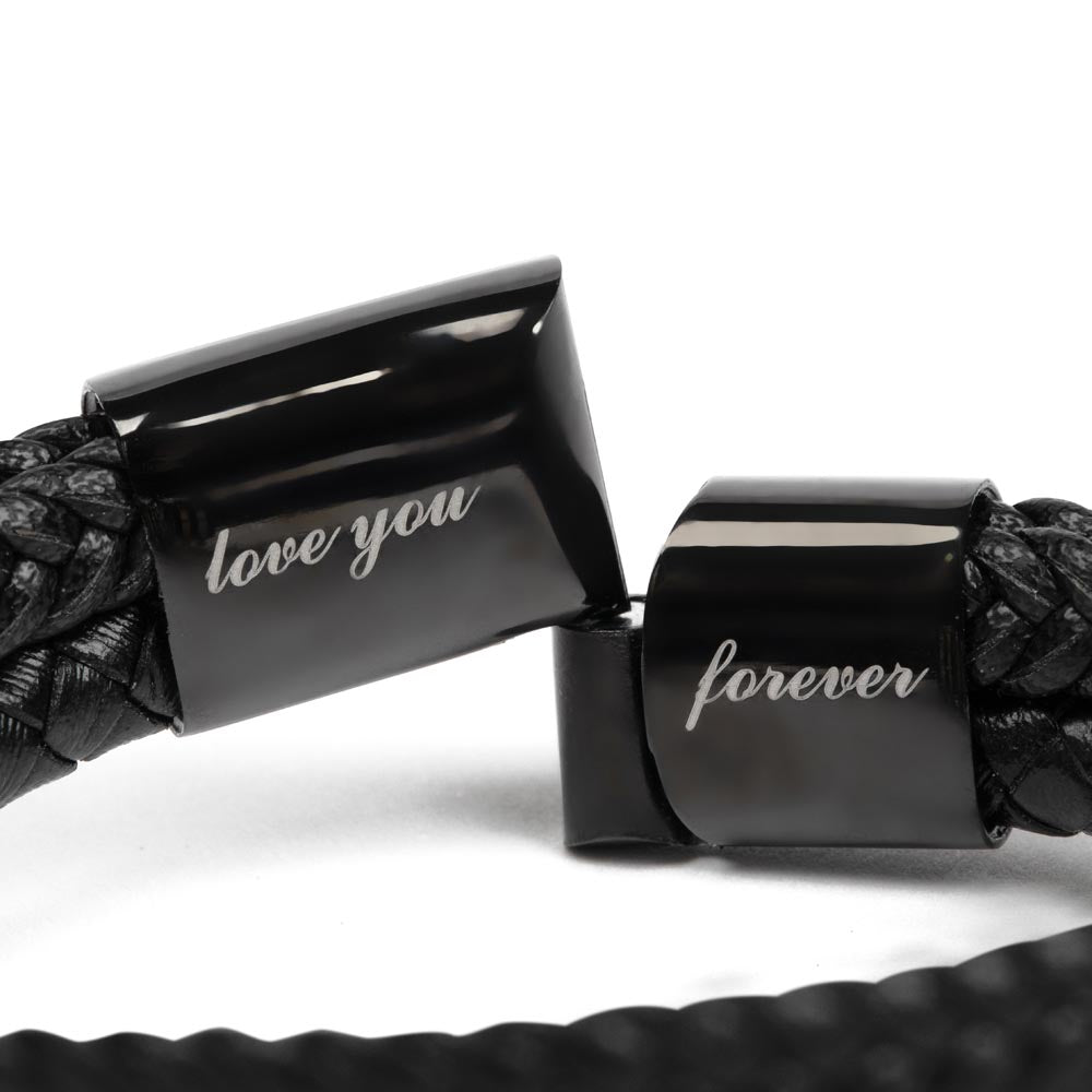 Best Biker Dad Leather Bracelet