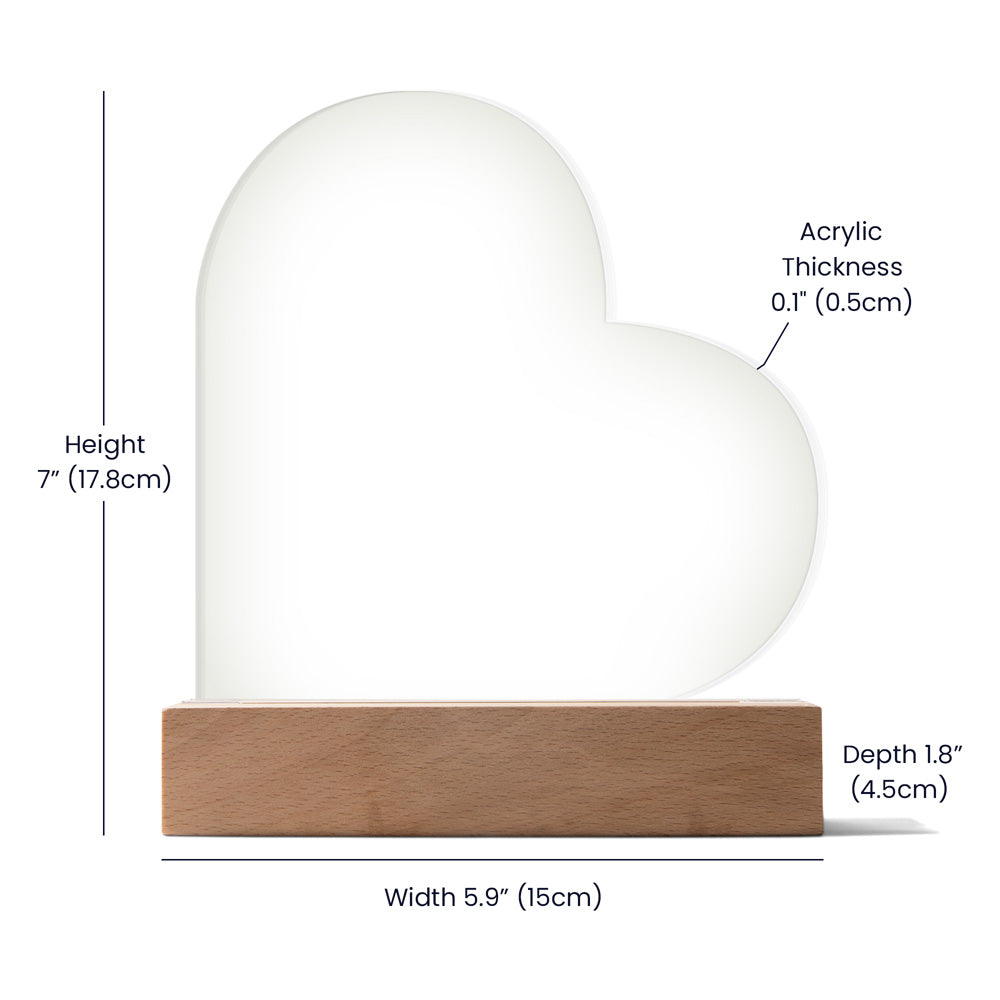 Mom Light Up Acrylic Heart