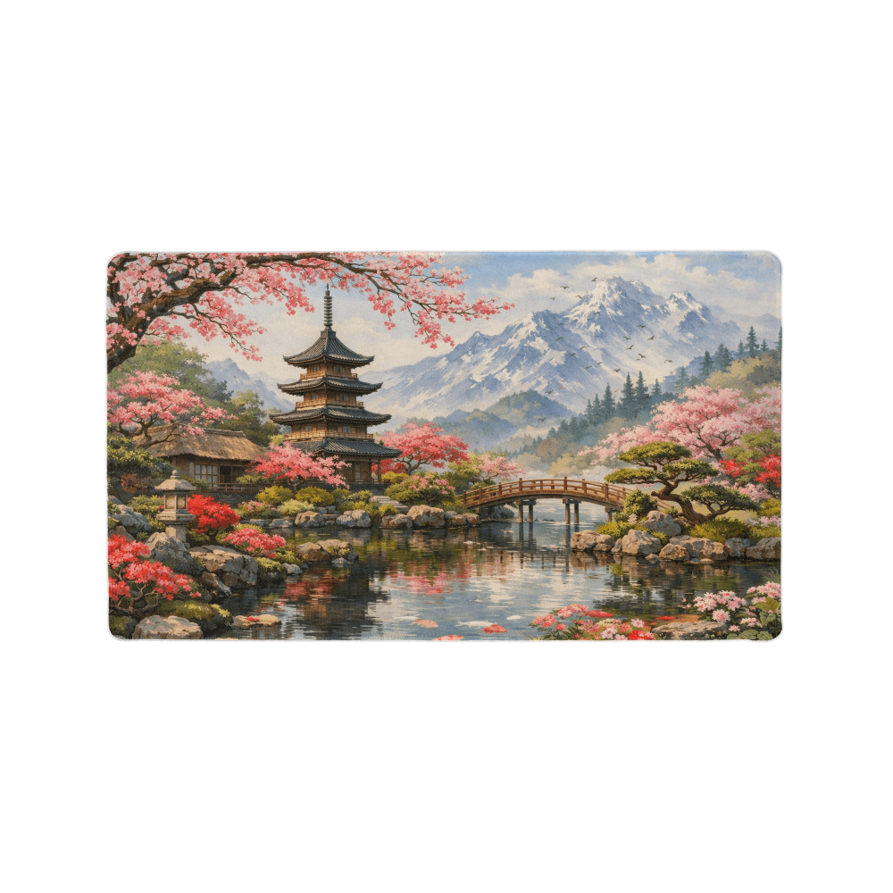 Japanese Garden in Spring Gaming Mat