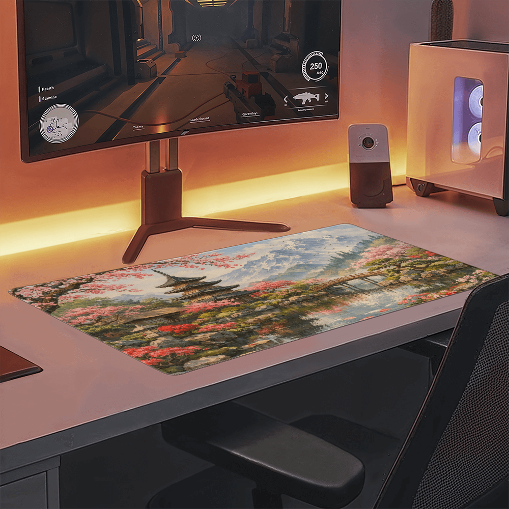 Japanese Garden in Spring Gaming Mat