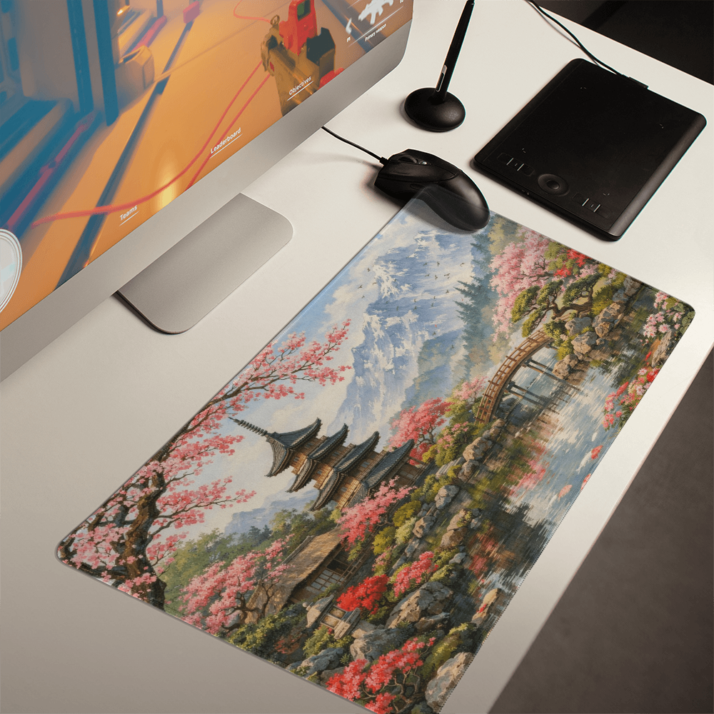 Japanese Garden in Spring Gaming Mat
