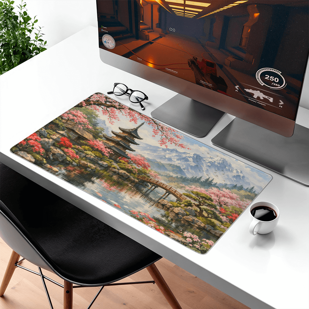 Japanese Garden in Spring Gaming Mat