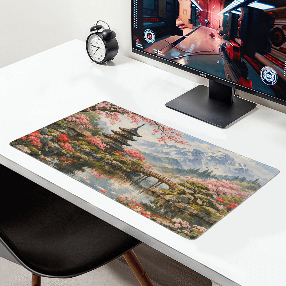 Japanese Garden in Spring Gaming Mat