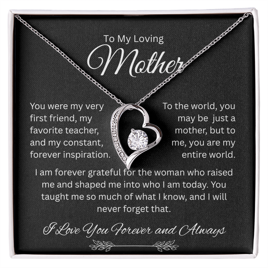 To My Loving Mother Forever Love Necklace